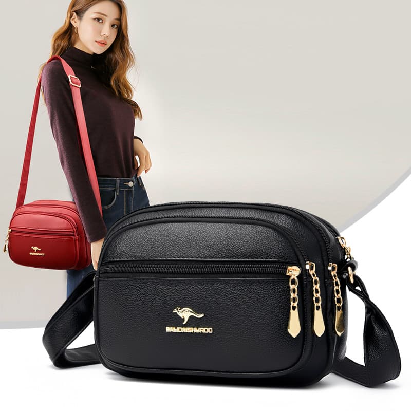 New Niche Design Shoulder Bag Trendy Retro Crossbody Round Cake Bag Multi-Layer Zipper Women's Commuter Crossbody Bag