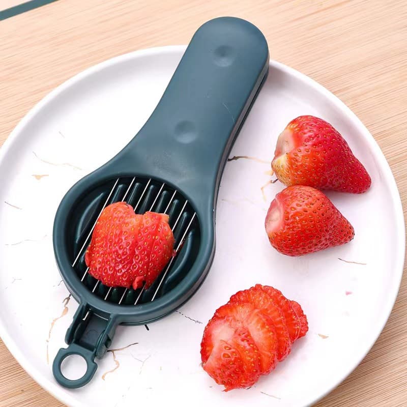 2-in-1 Pitter and Slicer for Hawthorn and Red Dates, Multifunctional Tool for Strawberries and Egg Slicing