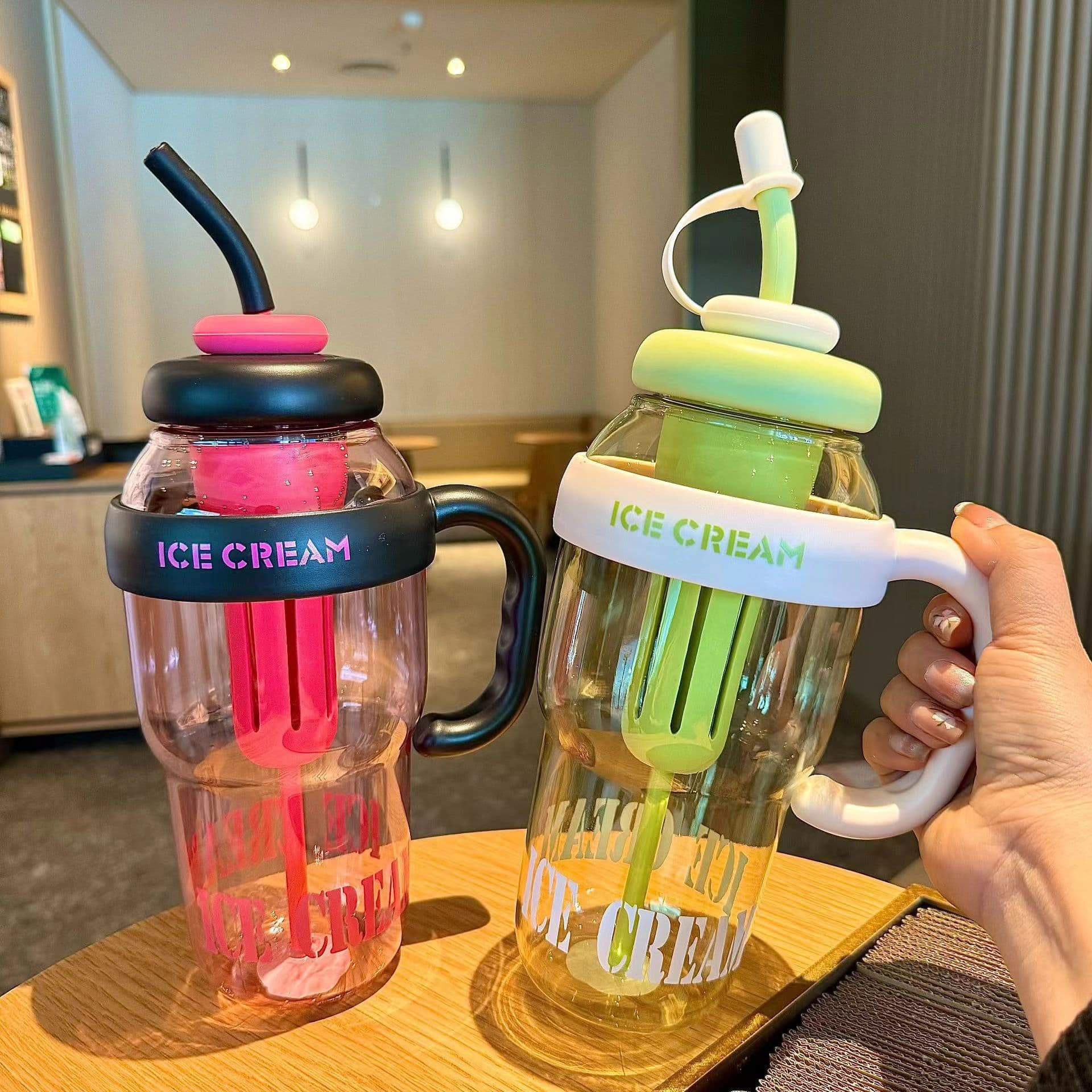 2025 New High-value Large Capacity Summer Plastic Cup Ice Dominator Cup Lucky Tummy Cup Cute Style with Straw Cup