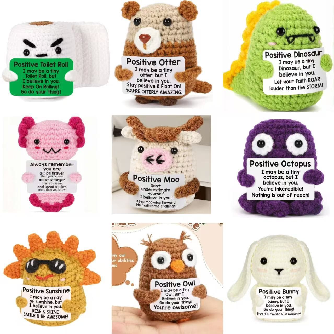 A Handmade Woven Pendant Cute Positive Energy Funny Doll Ornaments Octopus Mushroom Owl Charm