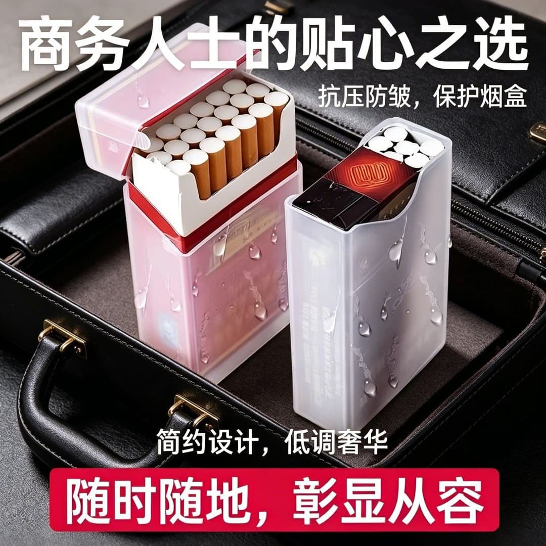 Transparent Hard Cigarette Case 20-Cigarette Universal Moisture-Proof Protective Sleeve for Soft and Hard Packs, Portable Cigarette Protection Box for Men on the Go