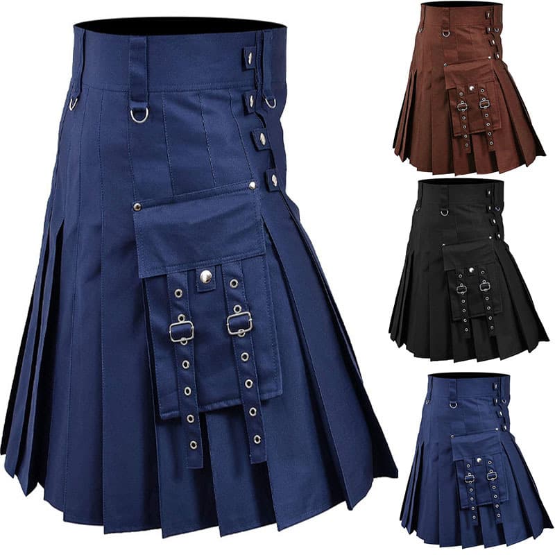 New product men's Amazon AliExpress hot sale hit Scottish festival skirt multi-color medieval pleated skirt
