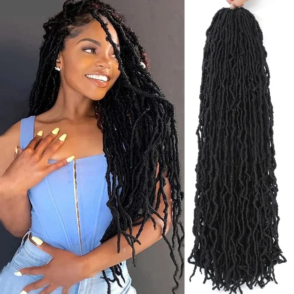 Earthworm Curved Crochet Hook Synthetic Hair Nu Locs Crochet Curly Braids Hair