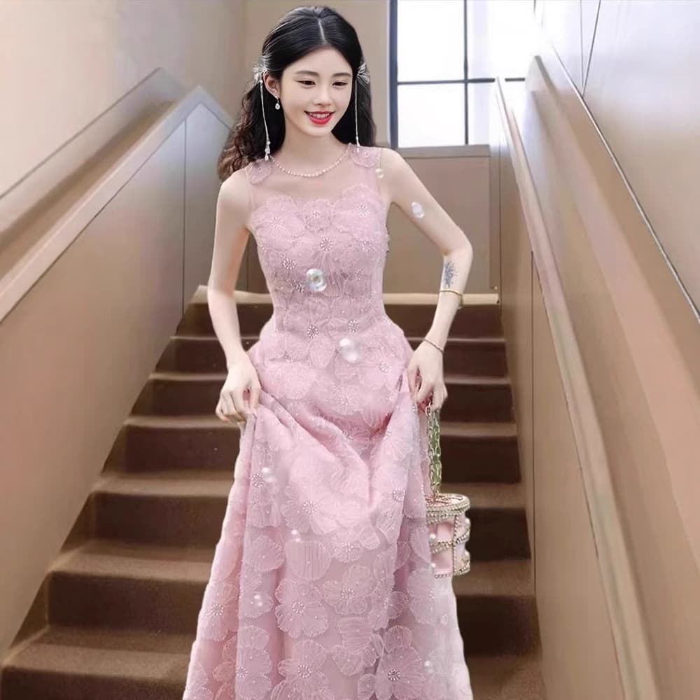 Pink High School Graduation Ceremony Dress 18 Adult Women 2026 New French Style Bridesmaid Dress Birthday Banquet