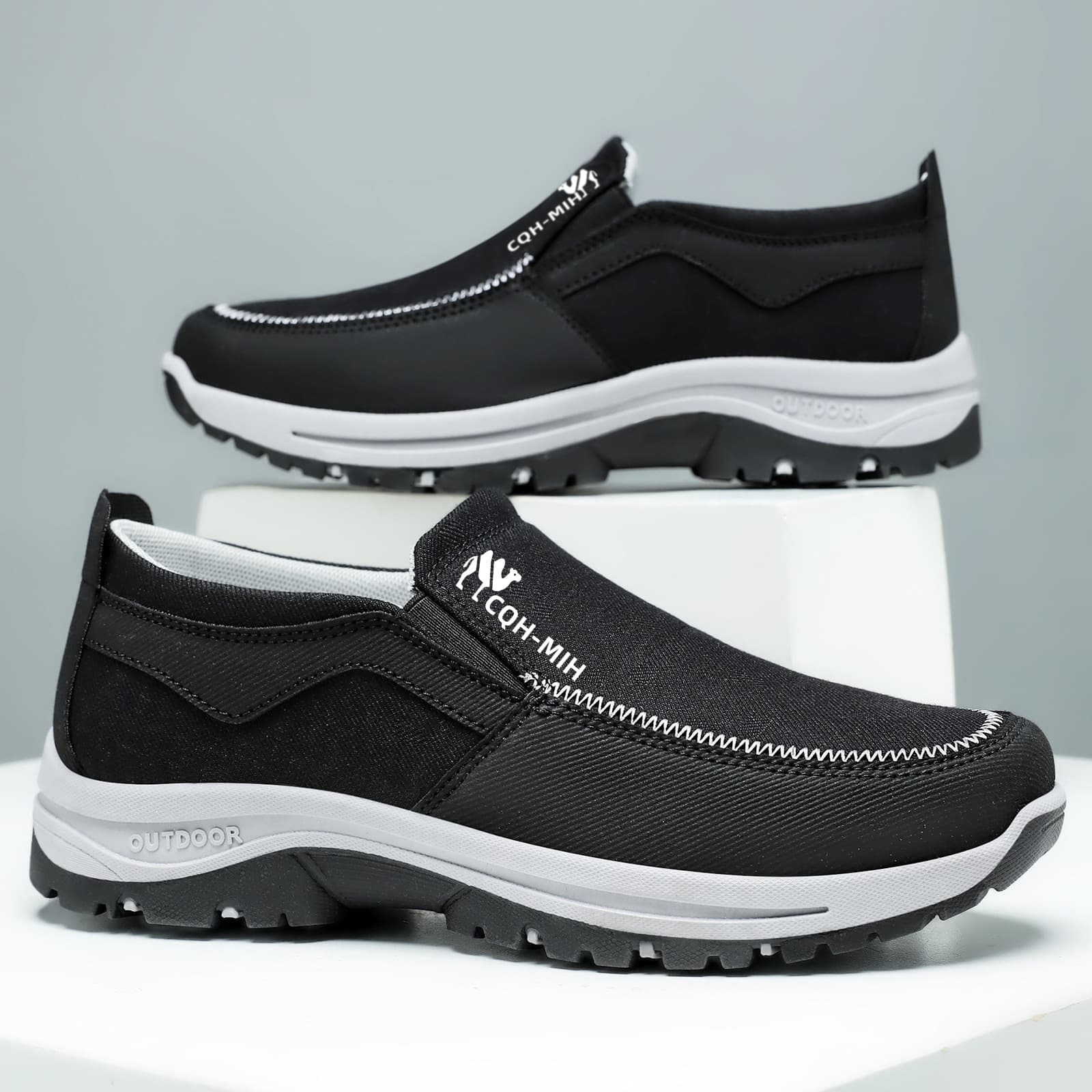 Men's Walking Shoes, Large Size, Soft Sole, Slip-On, Dad Shoes, Breathable, Odor-Free, Versatile Casual Shoes