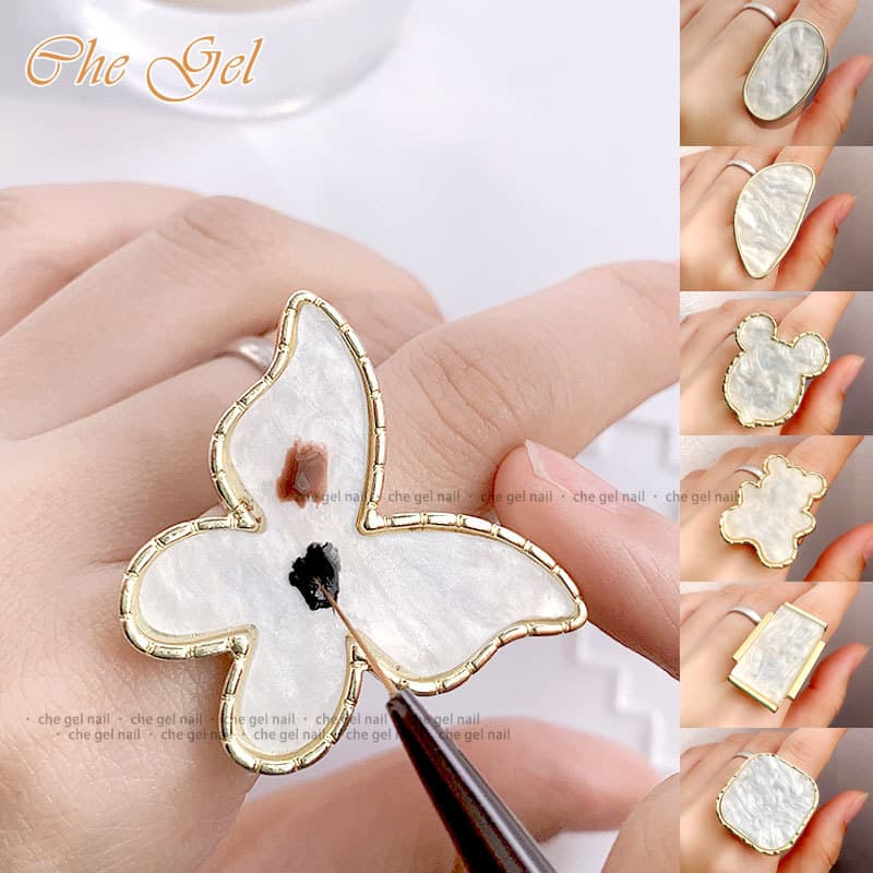 Trendy Nail Art Palette Tool for Painted Nail Polish Glue, Wearable Nail Display, Nail Jewelry Fritillary
