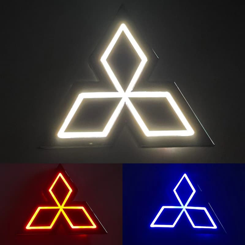 Suitable for Mitsubishi Golan Lancer Lingshuai Junge car logo 5D luminous LED rear tail car logo light