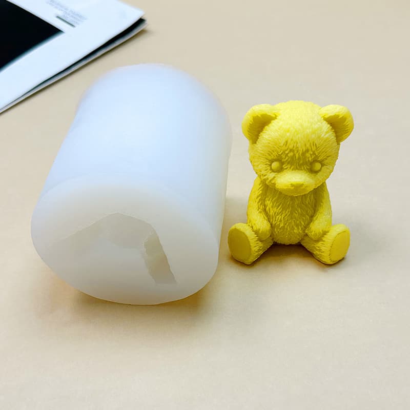 Large 3D Teddy Bear Honey Pot Silicone Mold for Chocolate Baking Cake Candle Plaster Resin