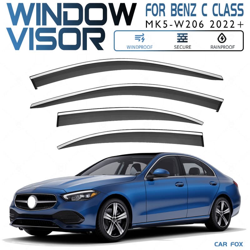 Compatible with Imported Mercedes-Benz C-Class Short Wheelbase Rain Guard Sun Visor Benz C Class Window Visor