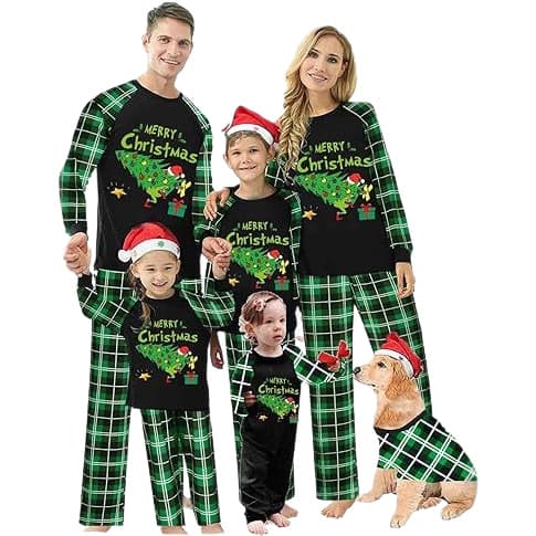 Family Christmas Pajama Matching Set, Couples Christmas Pajamas, Holiday Sleepwear