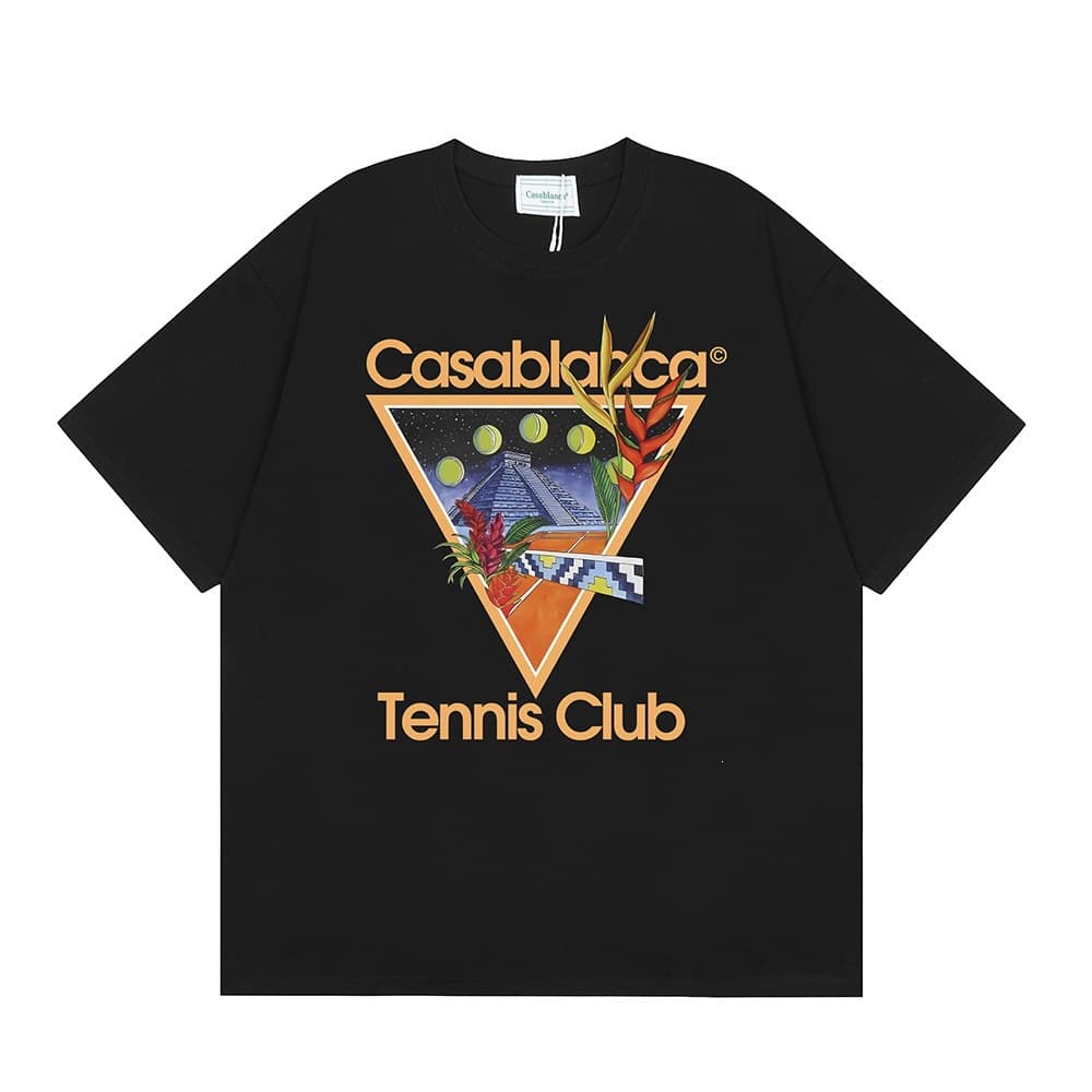 New Summer Casablanca LOGO Print Unisex Loose Short Sleeve T-Shirt for Cross-Border Sales