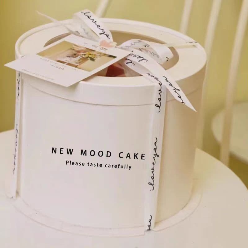 Transparent round cake box dessert baking flower gift packaging box cake box 6 inches 8 inches 10 baking packaging