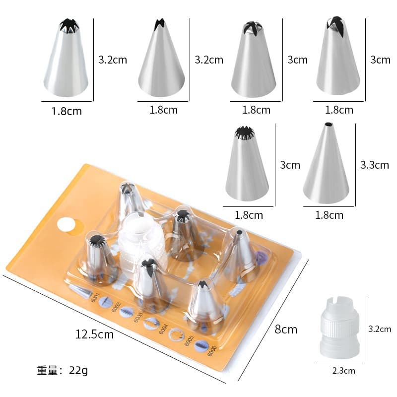 Stainless Steel Decorating Nozzle Card Set Cake Cream Decorating Bag Baking DIY Melted Bean Cookie Tool Set