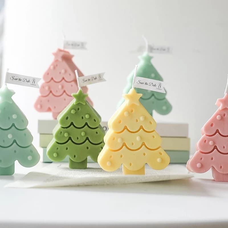Flat Christmas Tree Aromatherapy Candle Carousel Christmas House Home Decoration Ornament Christmas Gift