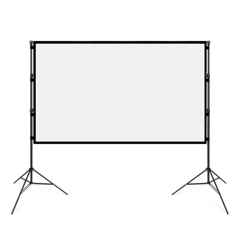 Outdoor curtain black background folding movie HD projector double bracket foldable portable floor-standing projector screen
