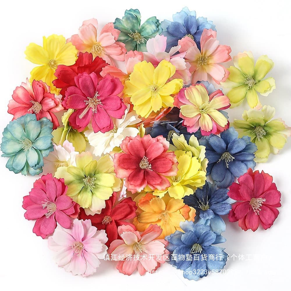 Fake Plum Blossom Heads Artificial Flowers DIY Wreath Material