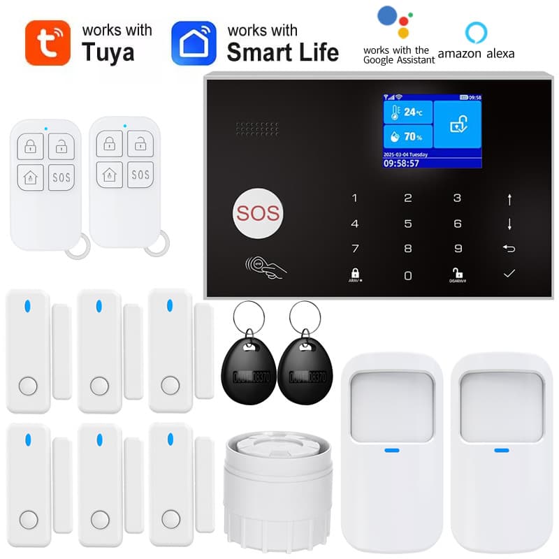 Home Graffiti GSM Burglar Alarm with Shop Infrared Sensor Smart Security System and WIFI Remote Control