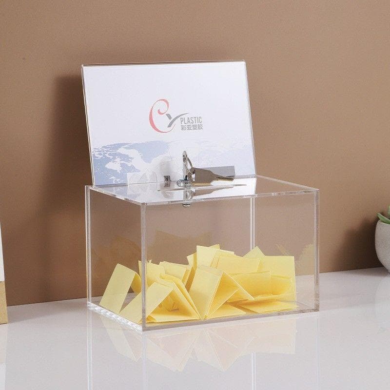 Factory Amazon Direct Supply Acrylic Transparent Voting Box Donation Box Mailbox Organic Glass Suggestion Box