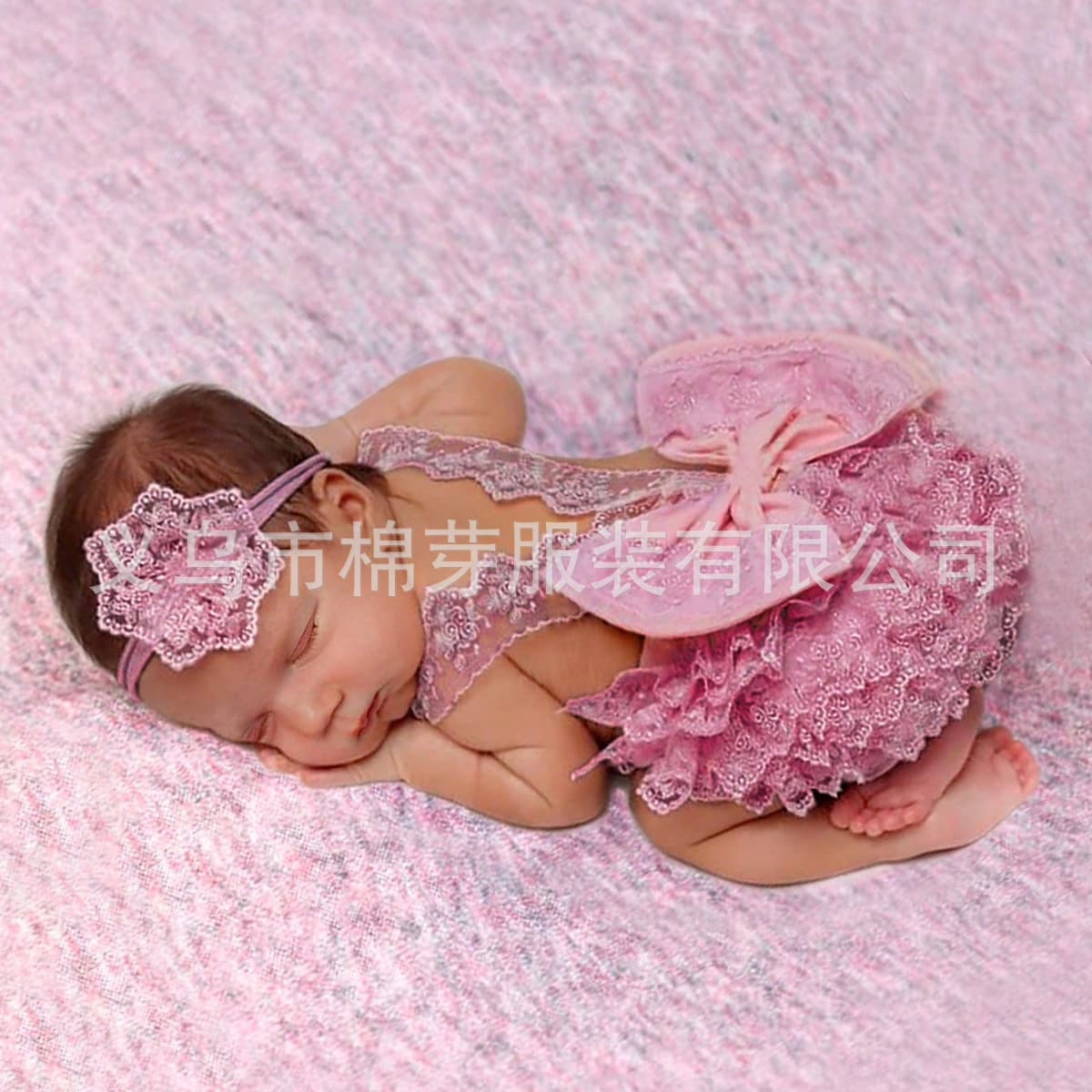 Newborn photography clothing, big bow, baby girl lace harem headband suit, studio shooting clothing