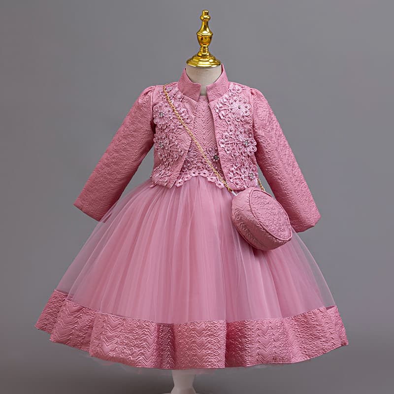 New Three-Piece Children's Formal Dress Lace Princess Dress Piano Performance Dress for Girls Kids Dress