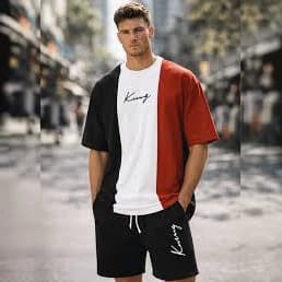 2026 New Men's Casual Sport Set Short Sleeve T-Shirt and Shorts Two-Piece Set Summer Outdoor Running Gym Outfit