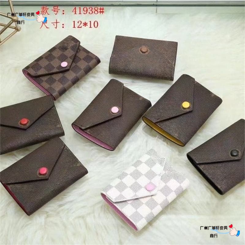 Export Bean Wallet PU Tri-Fold Wallet Classic Old Flower Women's Short Wallet Coin Purse Card Holder Card Case
