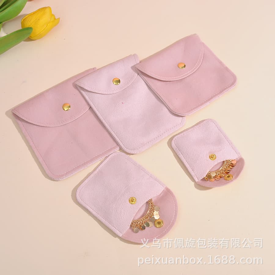 Velvet cloth snap jewelry bag, high-end jewelry storage bag, ring necklace, pendant, small jewelry packaging bag wholesale