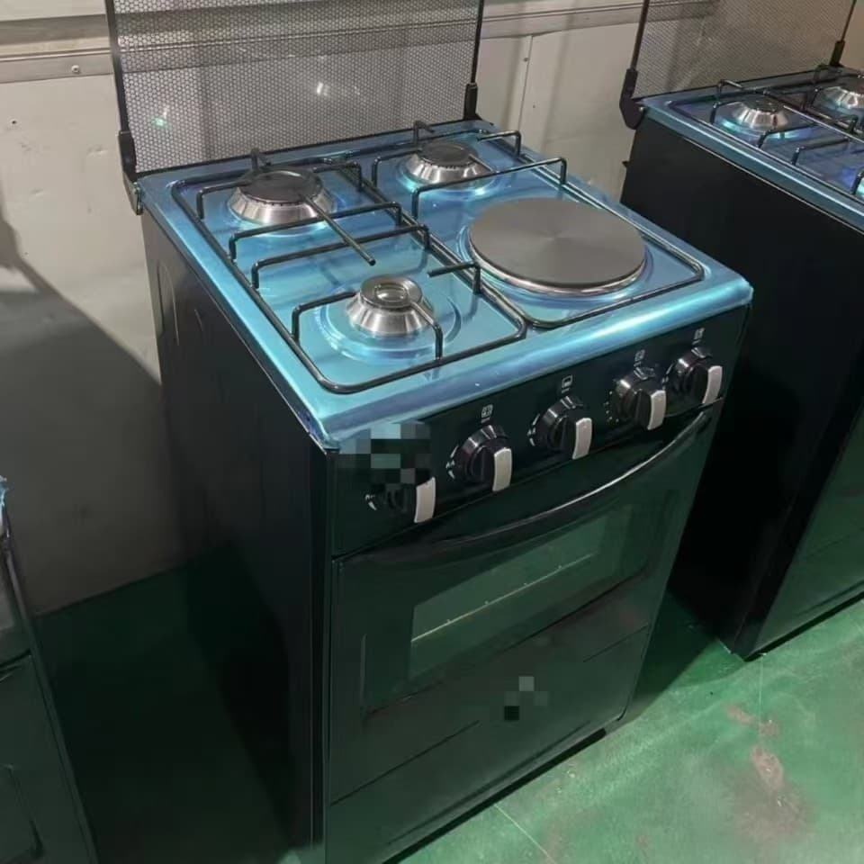 3 Gas 1 Electric Gas Cooker with Lower Gas Oven Export Manual Ignition One Piece Wholesale