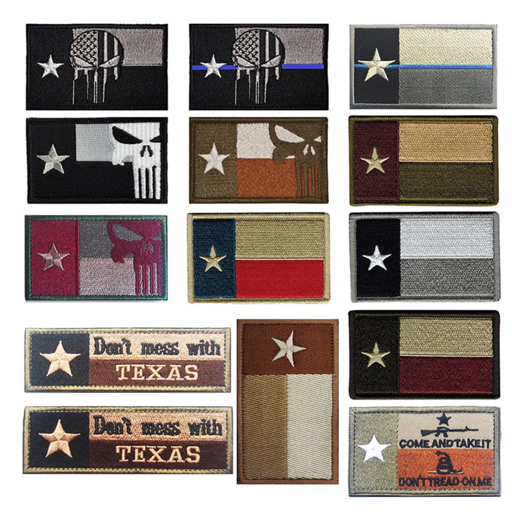 Aotu Duoer Texas State Flag Texas Embroidered Patch, Durable Hook-and-Loop Double-Sided Velcro Patch