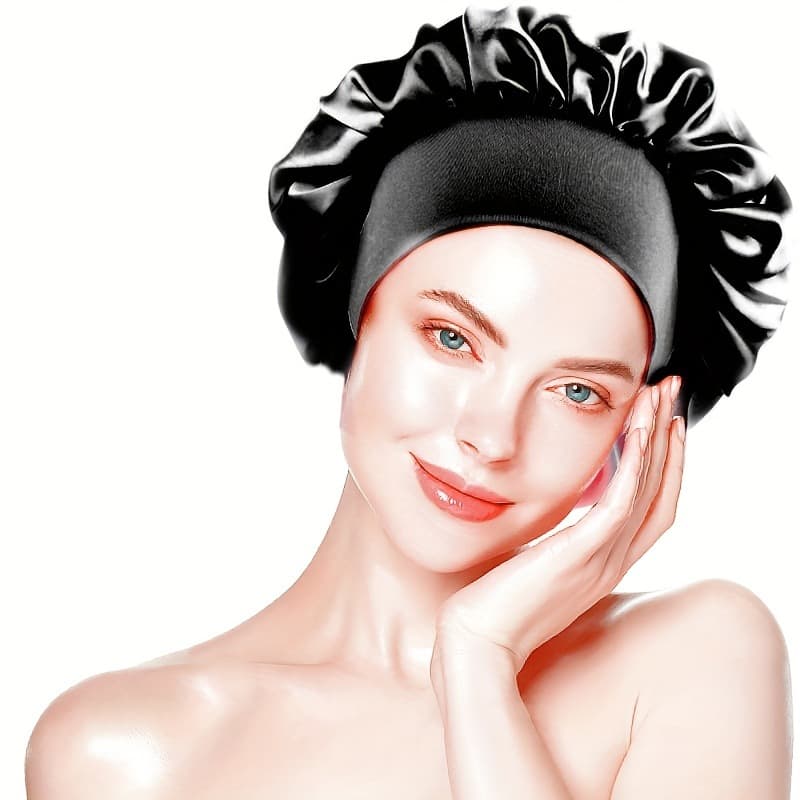 2025 New Cross-border Drop Shipping Women's Soft Silk Double-layer Curly Wave Styling Cap