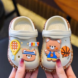 Baby Slippers, Girls' Summer, Cute Cartoon Indoor Non-Slip, Boys' Closed-Toe Kids' Beach Shoes, Crocs