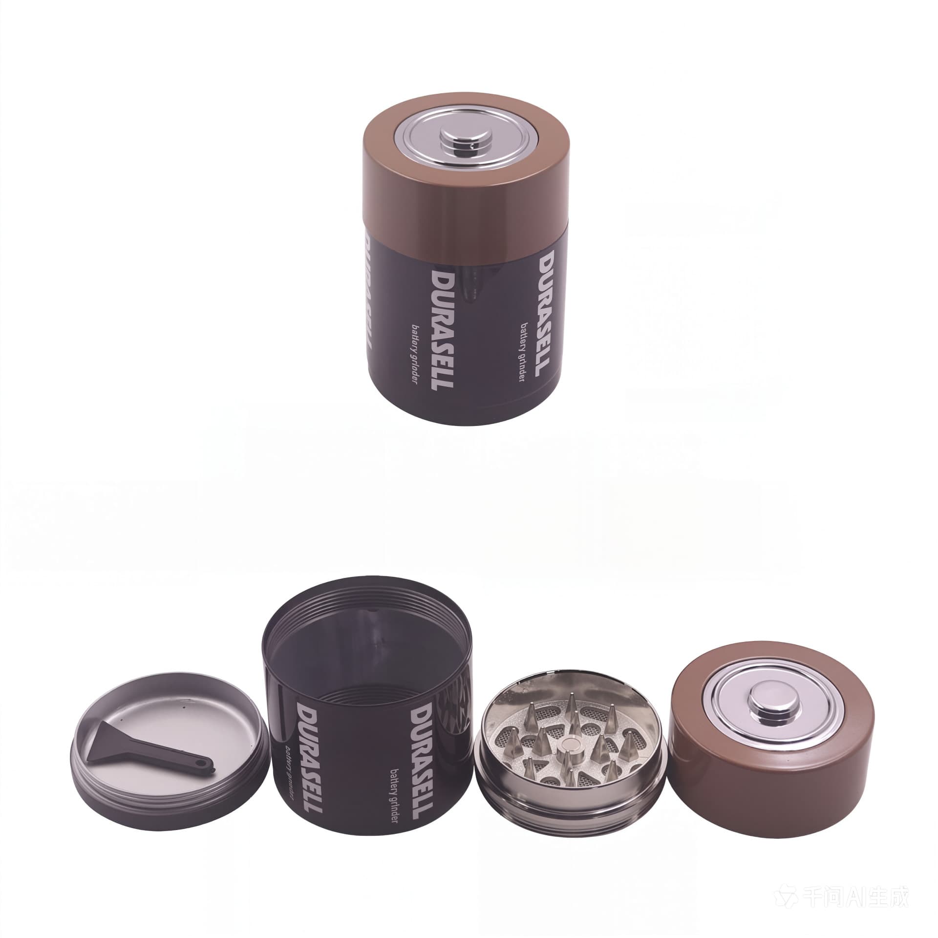Cross-border battery shape metal cigarette grinder simulation battery shape cigarette crusher battery grinder