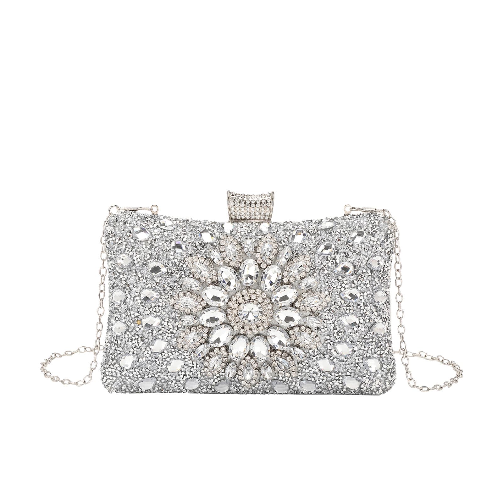 2023 New Women's Evening Clutch Bag with Rhinestones Wedding Party Dress Chain Bag Cross-border Amazon Exclusive