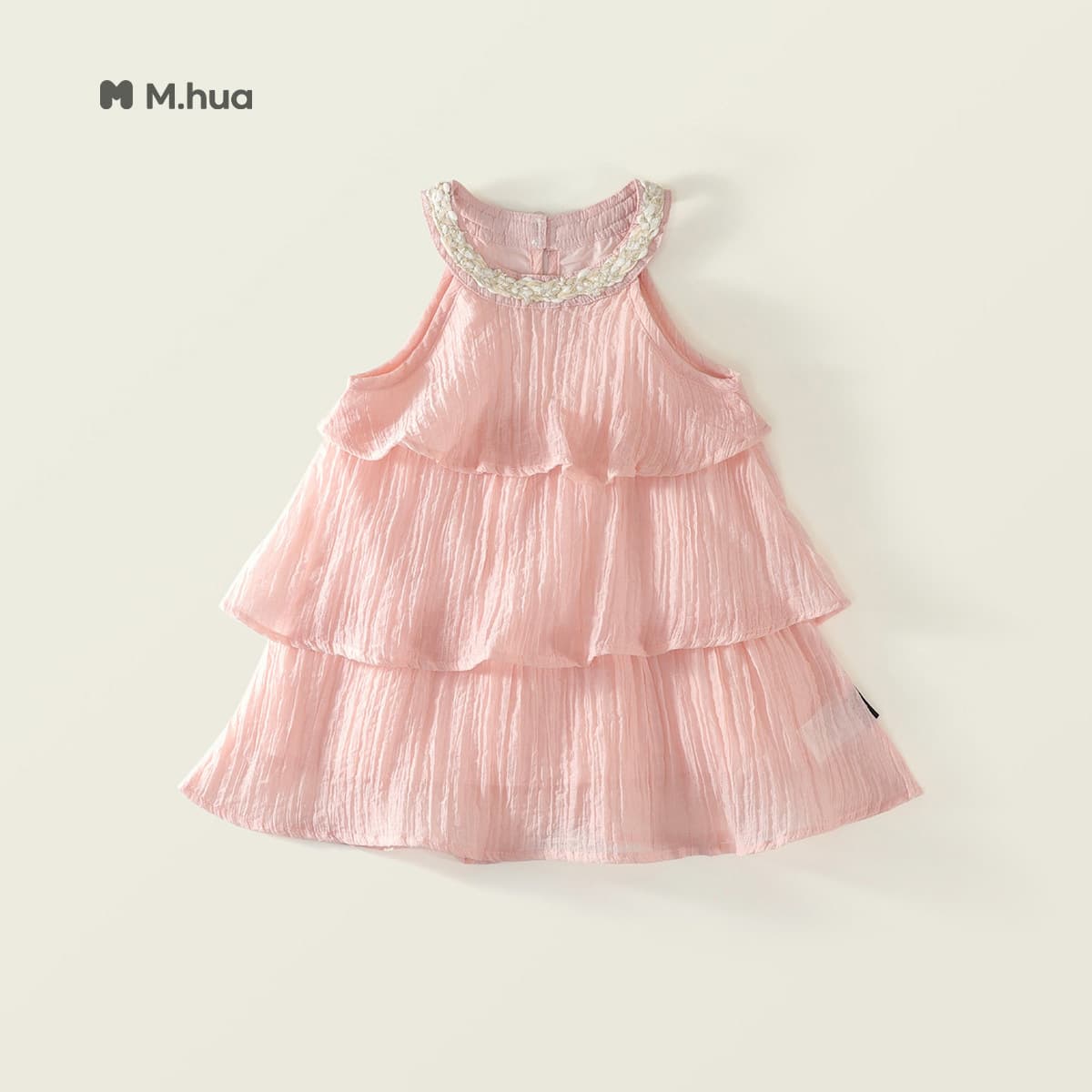 Korean-style Girls 2025 Summer New Pink Ruffle Strap Dress Baby Halter Sweet Princess Dress