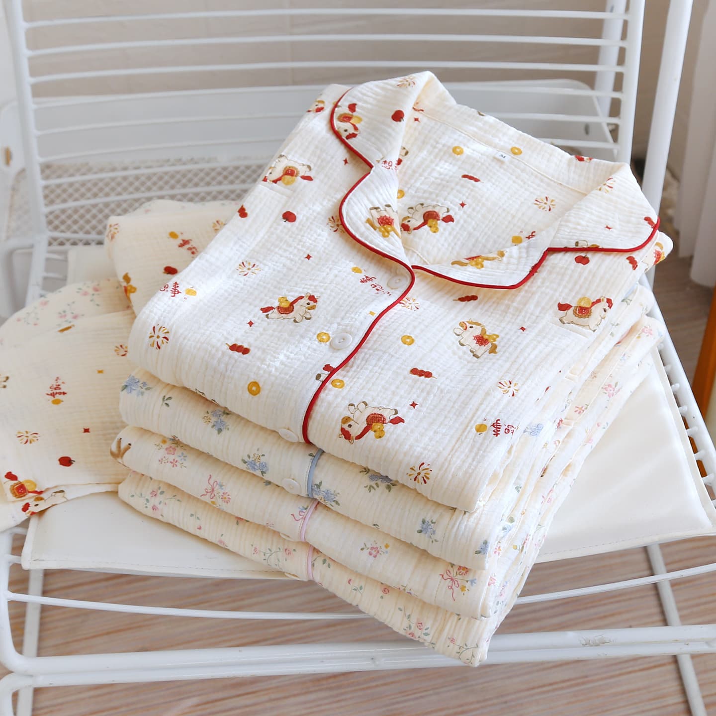 Maternity Pajamas Set, Pure Cotton, Breathable, Nursing Sleepwear for Postpartum Breastfeeding, All-Season Home Wear