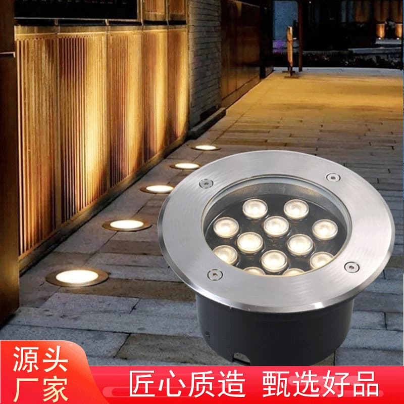 Low Voltage 12V-24V In-ground Light, LED Outdoor Waterproof Round Park Garden Stainless Steel Buried Light
