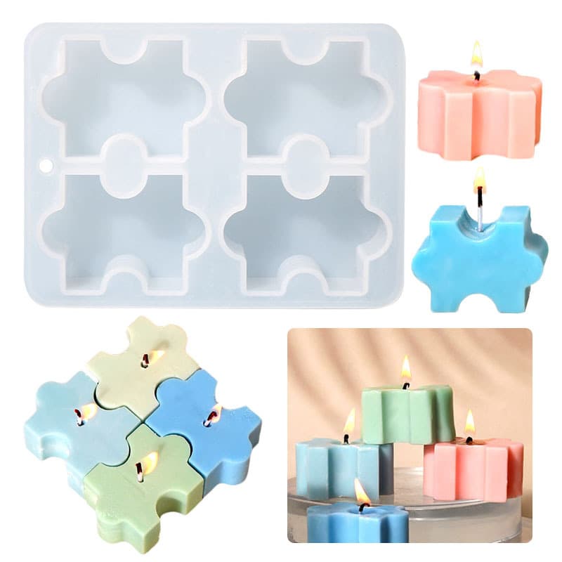 Zhongcheng DIY Epoxy Resin Mold Puzzle Candle Silicone Mold Cross-Border Supply Stock Wholesale Resin Mold