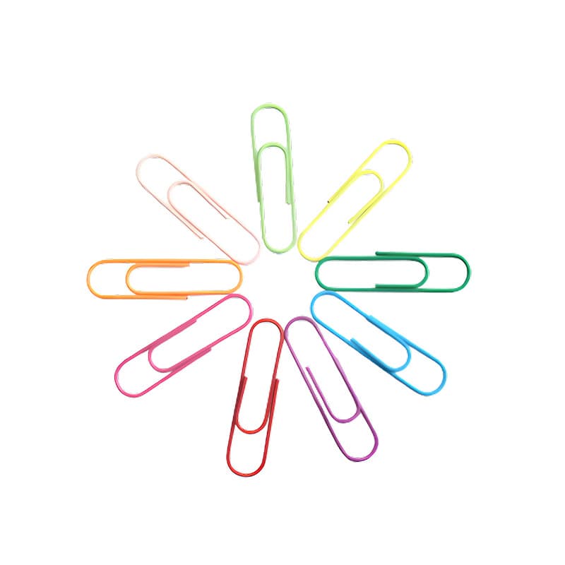 Custom Colored Paper Clips Bulk Plastic-Coated Wholesale Wrapped Office Use 100mm Heart-Shaped Paper Clips