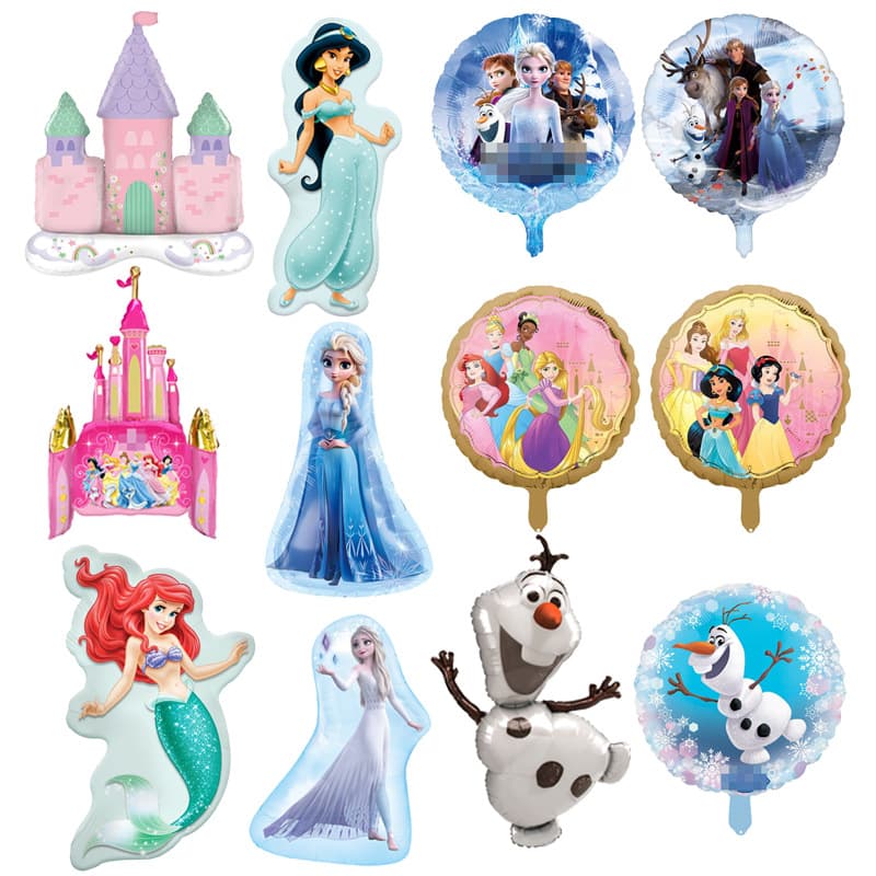 New Frozen Elsa Princess Castle Mermaid Aluminum Film Balloon Children's Birthday Party Decorative Balloon