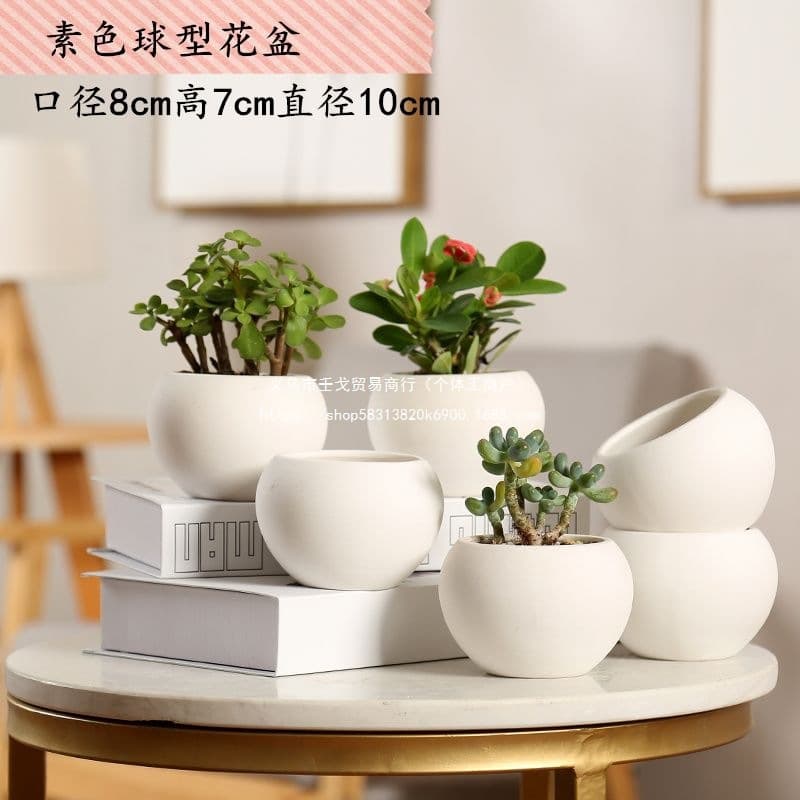 Ceramic Flower Pot Light Luxury Cream Style Home Simple Orchid Phalaenopsis Planting Green Plant Potted Flower Pot Wholesale