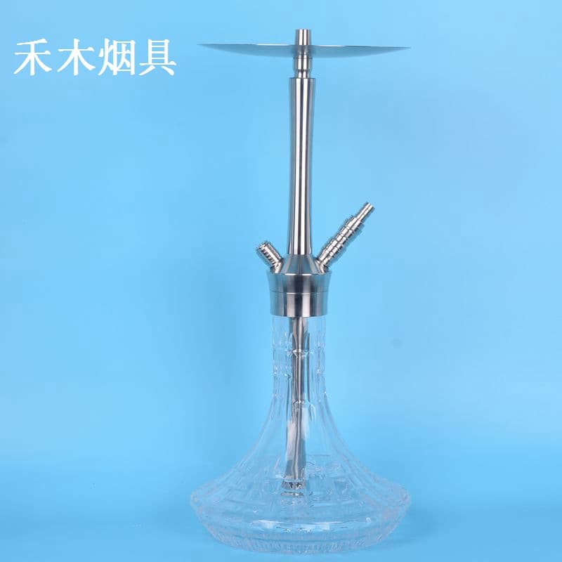 Stainless steel hookah in stock factory single tube silicone tube hookah stainless steel hookah