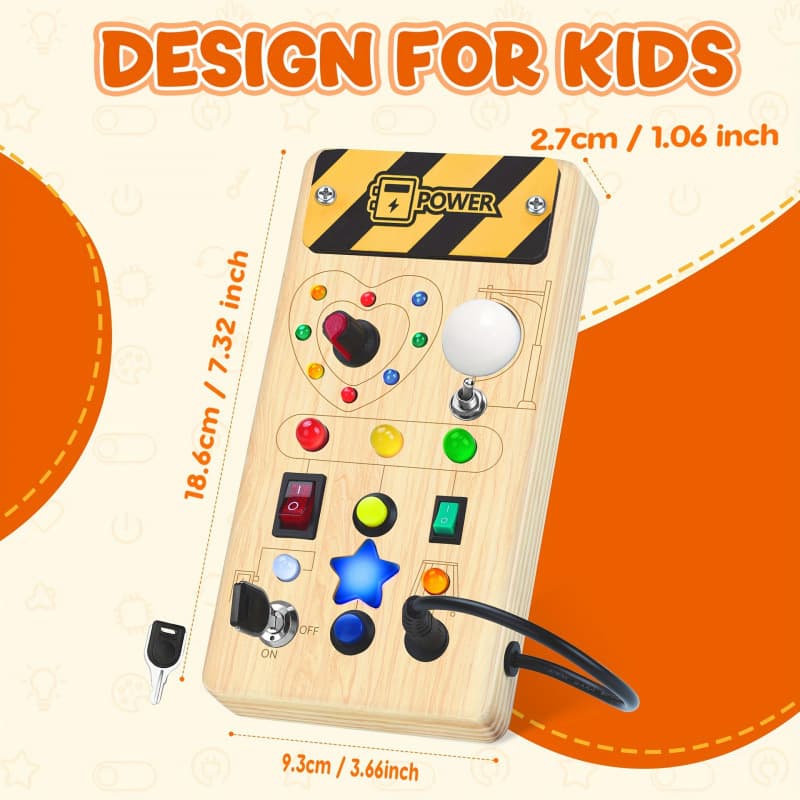 K 15 Wooden Busy Board Sensory Board for Youngsters