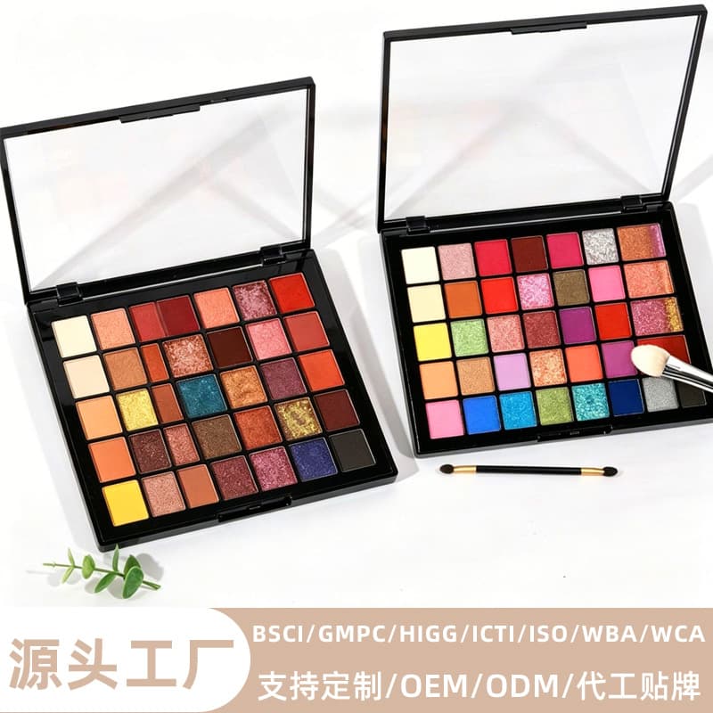 Custom cross-border large palette 40-color eyeshadow palette, ODM European and American student prom makeup eyeshadow palette, logoless matte eyeshadow