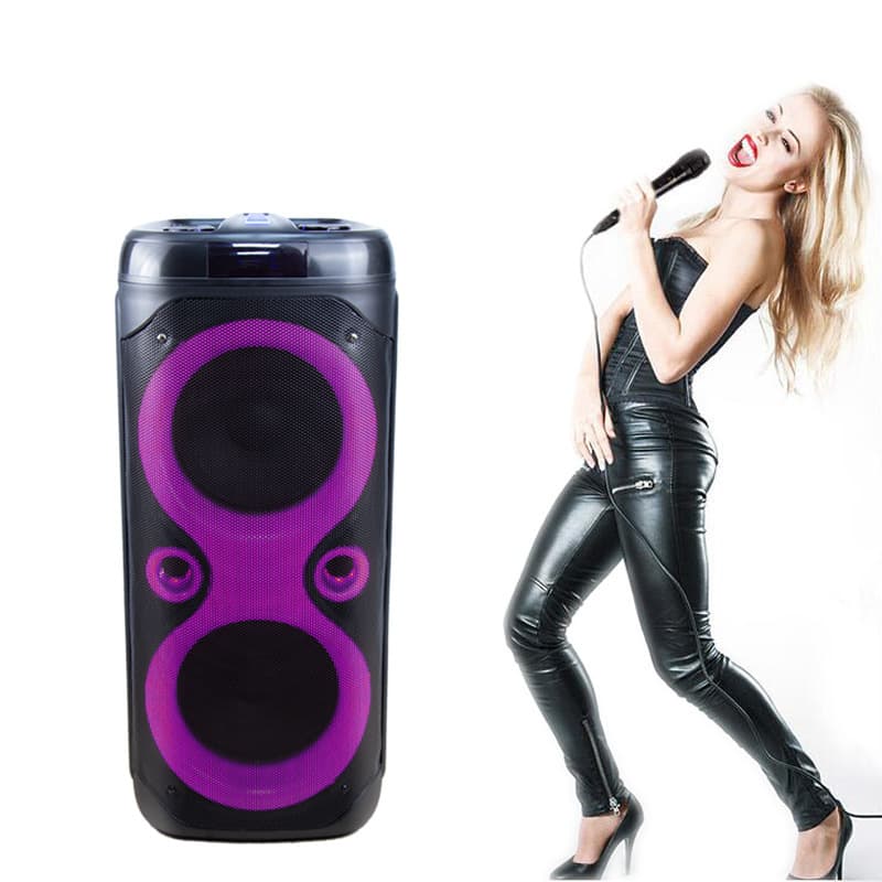 Mountain view plan party speaker dual 8-inch 60W Bluetooth speaker outdoor KTV karaoke singing square dance RGB