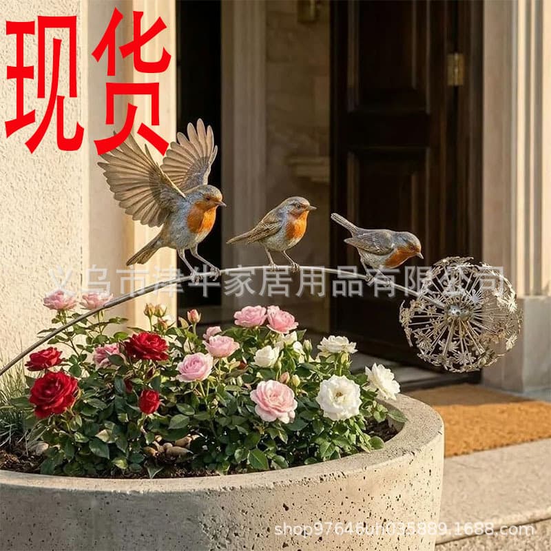 Robin Garden Stake cute bird garden plug-in creative and personalized plug-in