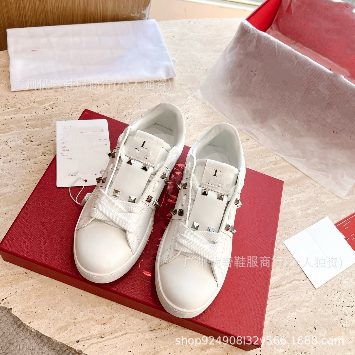 Rivet white shoes for women 2025 European and American spring and summer new style genuine leather high heels thick sole color matching sports platform casual shoes