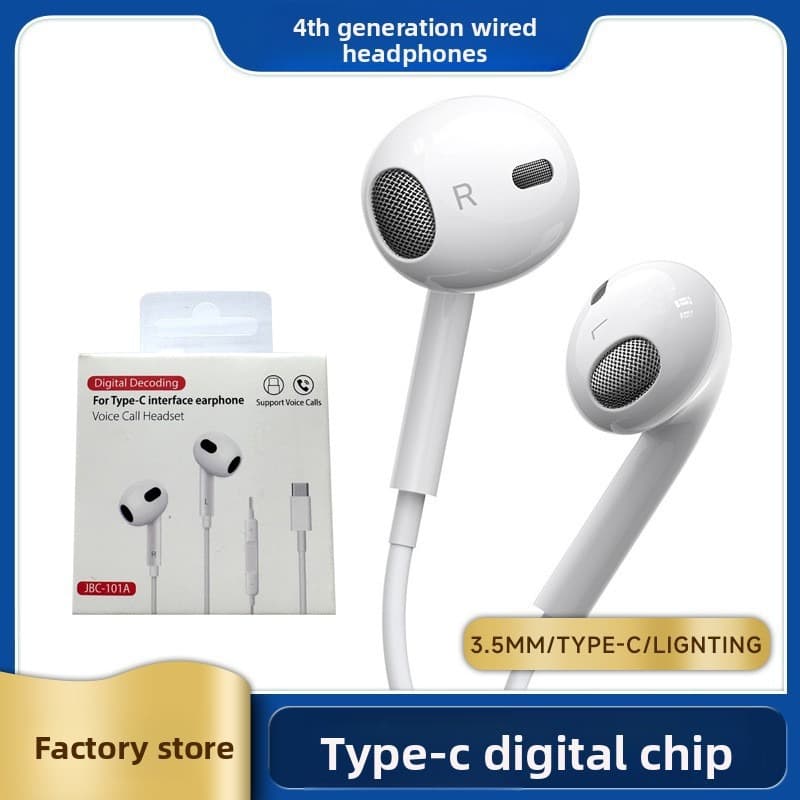 Type-C Wired Earphones with 3.5mm Digital Remote In-Ear