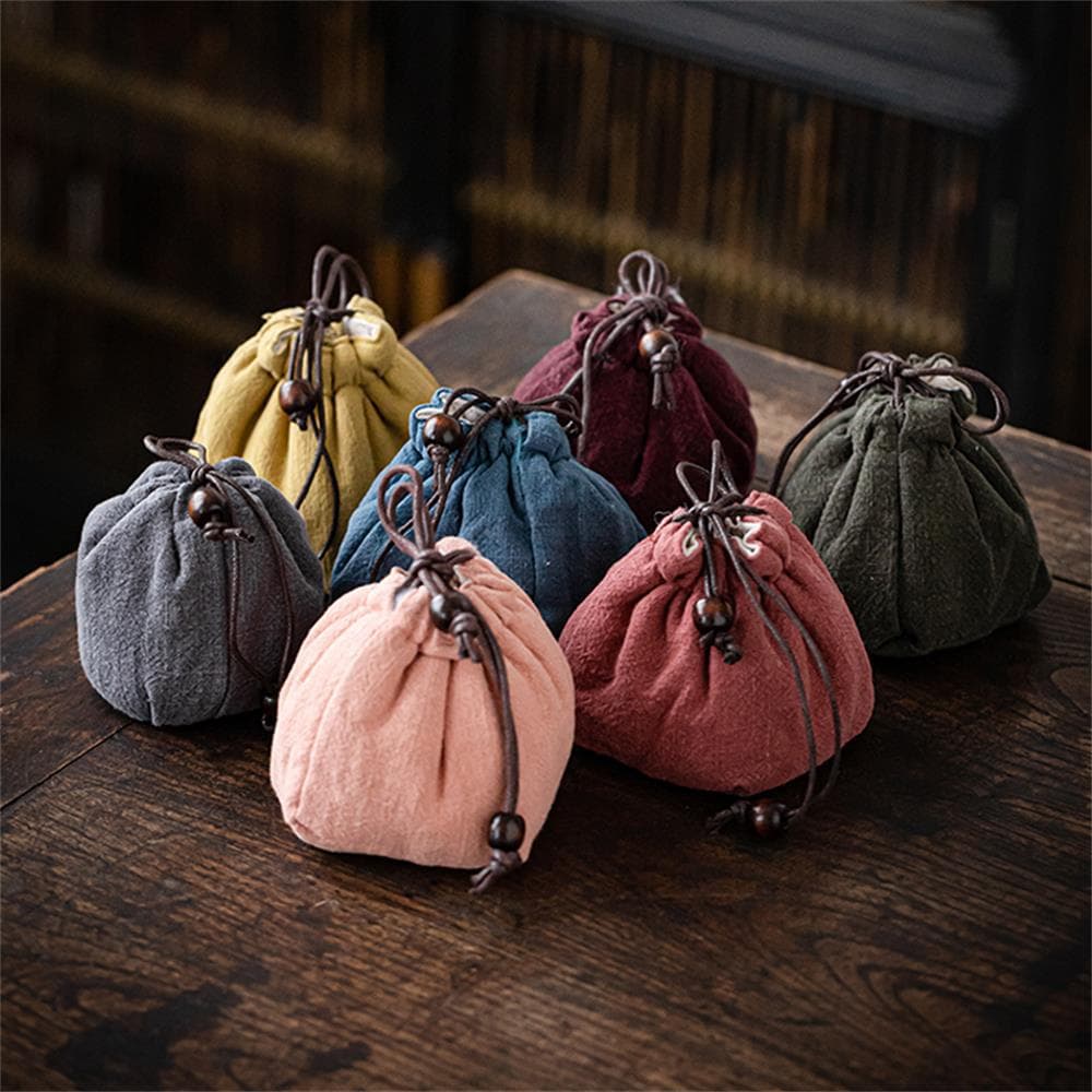 Travel Small Teacup Bag Storage Pouch Portable Thick Cotton-Linen Teapot Bag Cloth Pouch Quick Cup