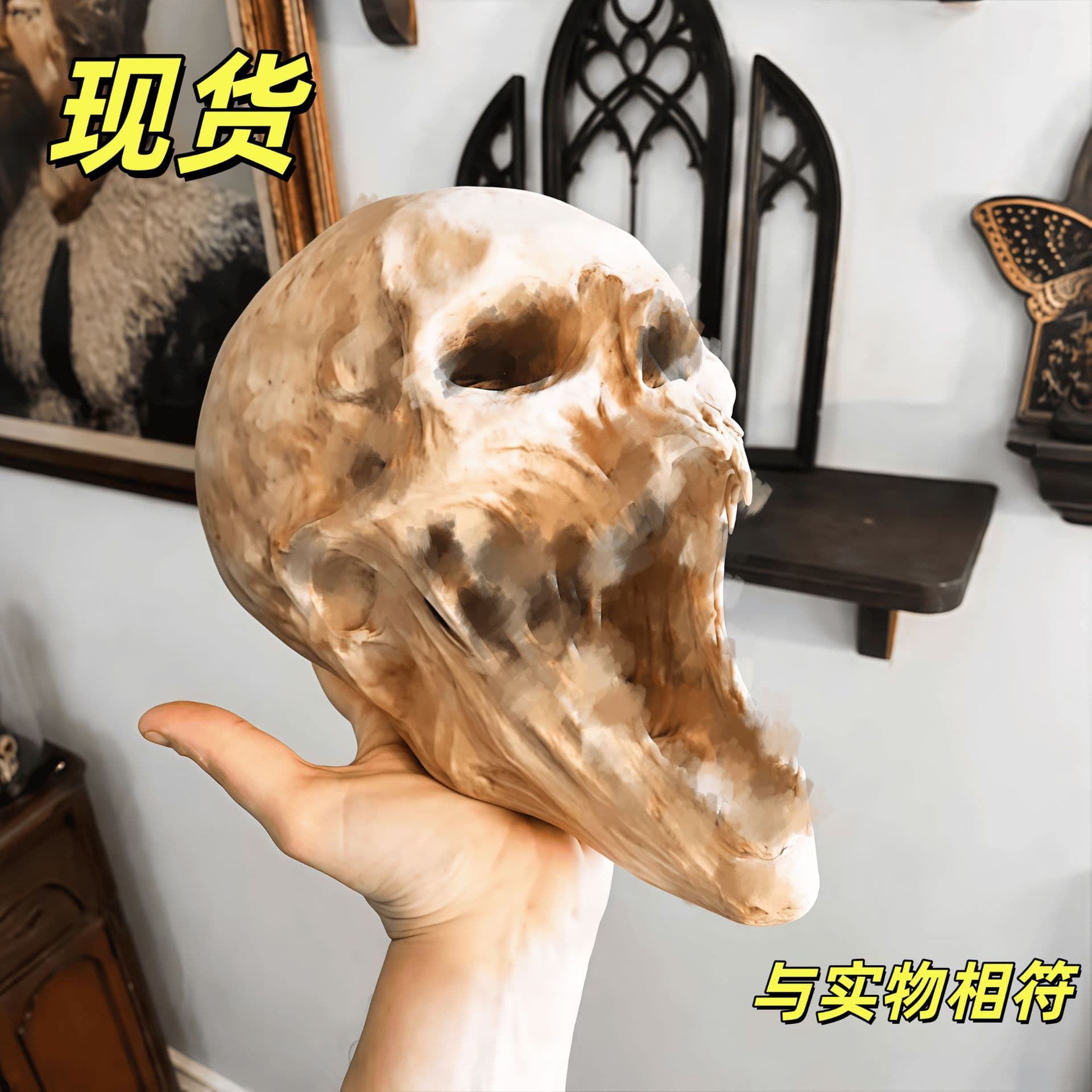 New Cross-Border Product Gothic Style Resin Skull Gothic Skull Sculpture 3D Printed Craft
