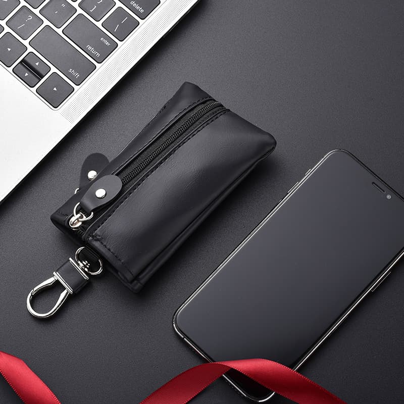 Men's genuine leather texture large capacity simple key bag two-in-one key bag multi-functional compact storage key bag
